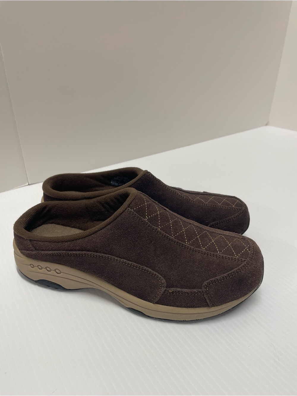 Easy Spirit Brown Suede Leather Slip-On Comfort Slip On Mules Women’s Size 6.5